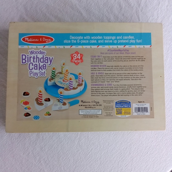 Melissa & Doug Wooden Happy birthday cake plate and candles - Picture 5 of 7